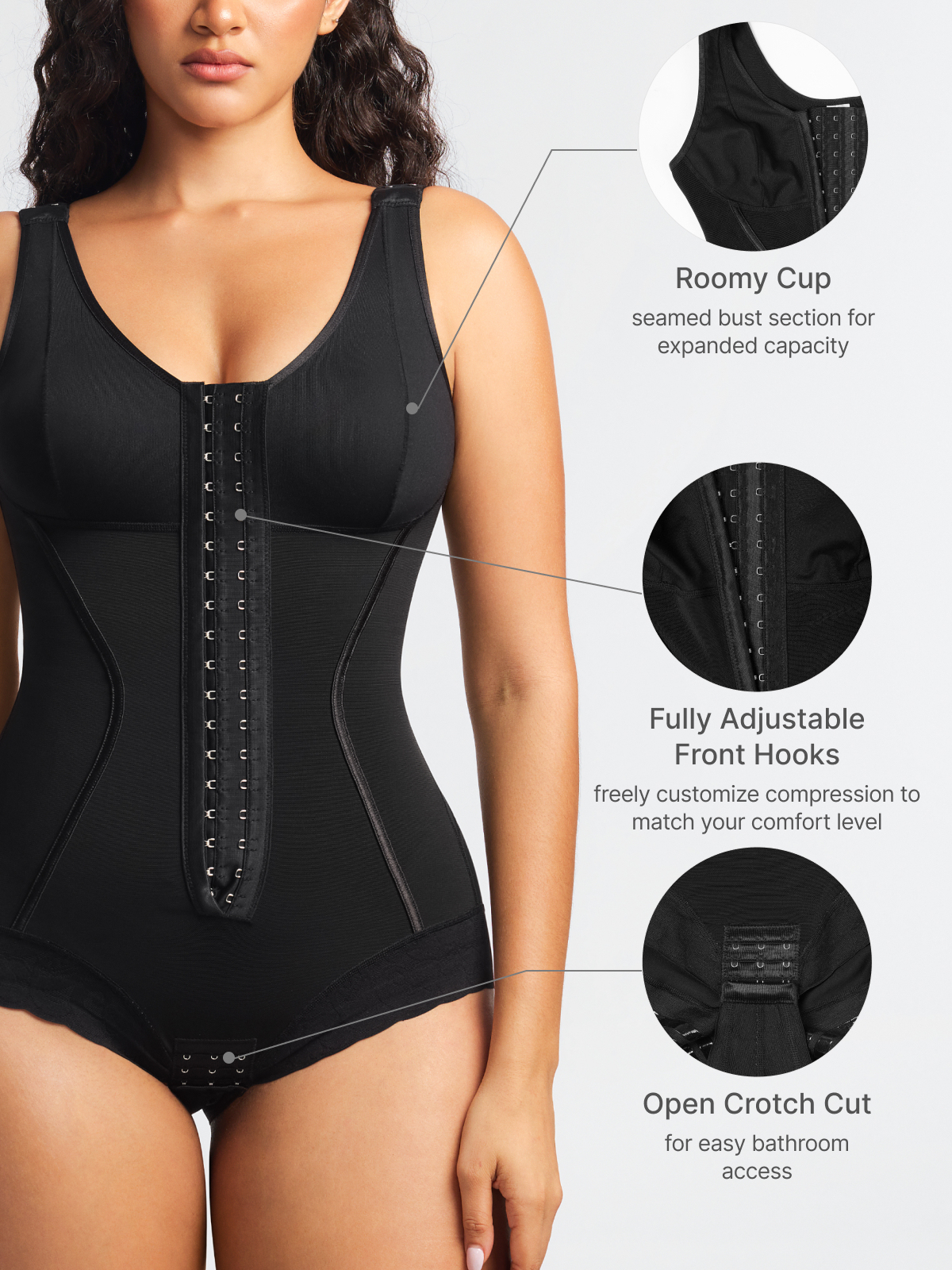 Mesh Adjustment Tummy Control Brife Bodysuit