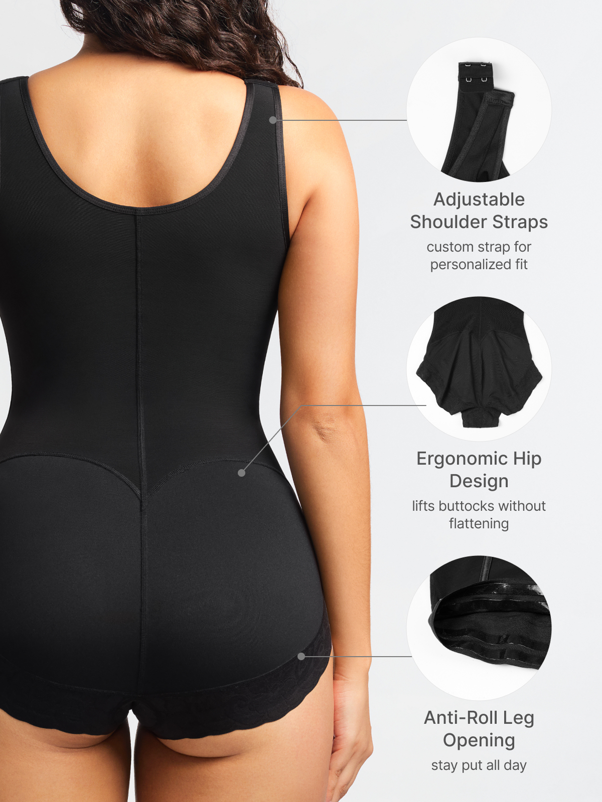 Mesh Adjustment Tummy Control Brife Bodysuit