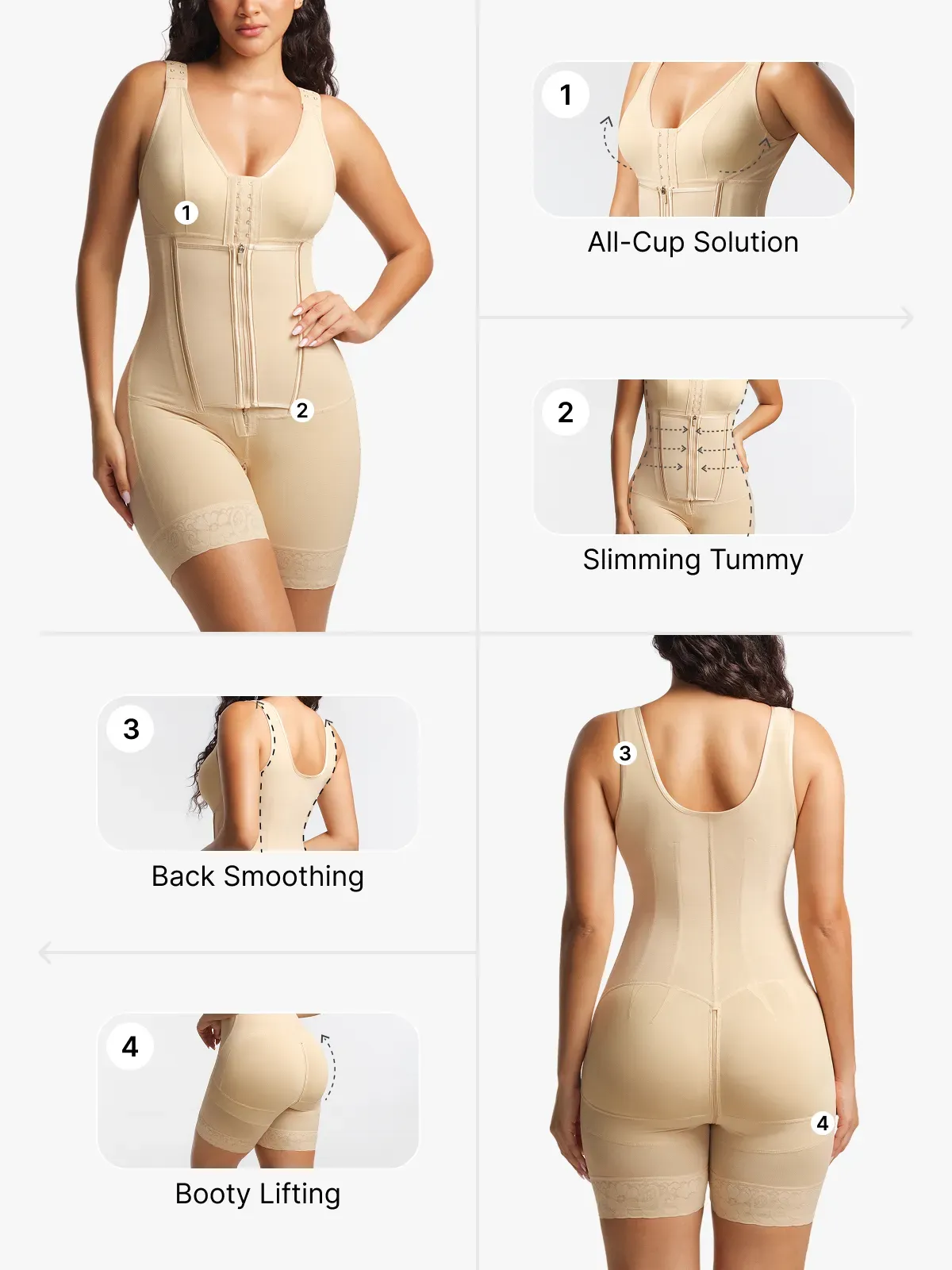 Firm Tummy Control Mid-Thigh Bodysuit