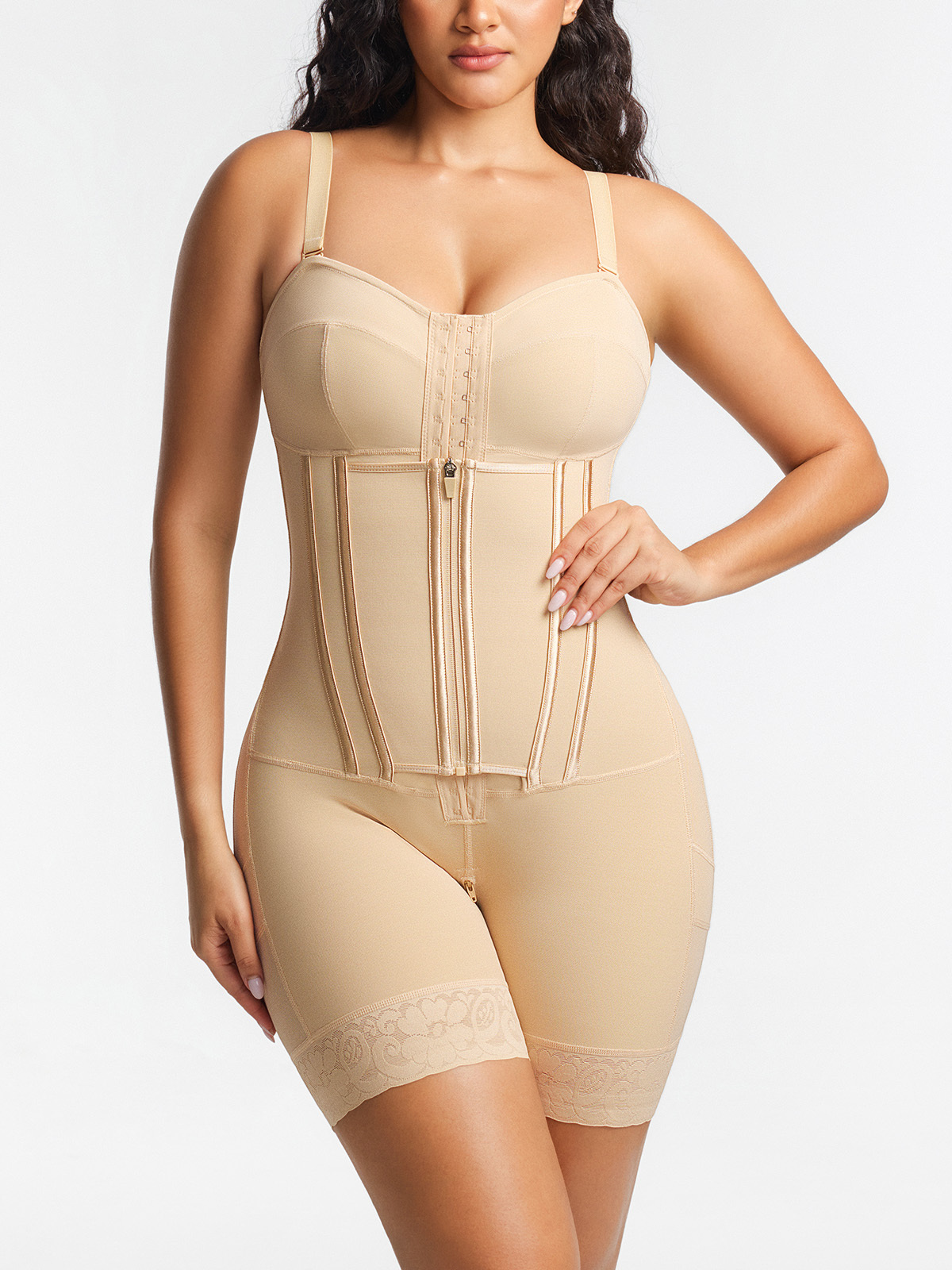 Tummy Control Butt Lifting Mid Thigh Bodysuit