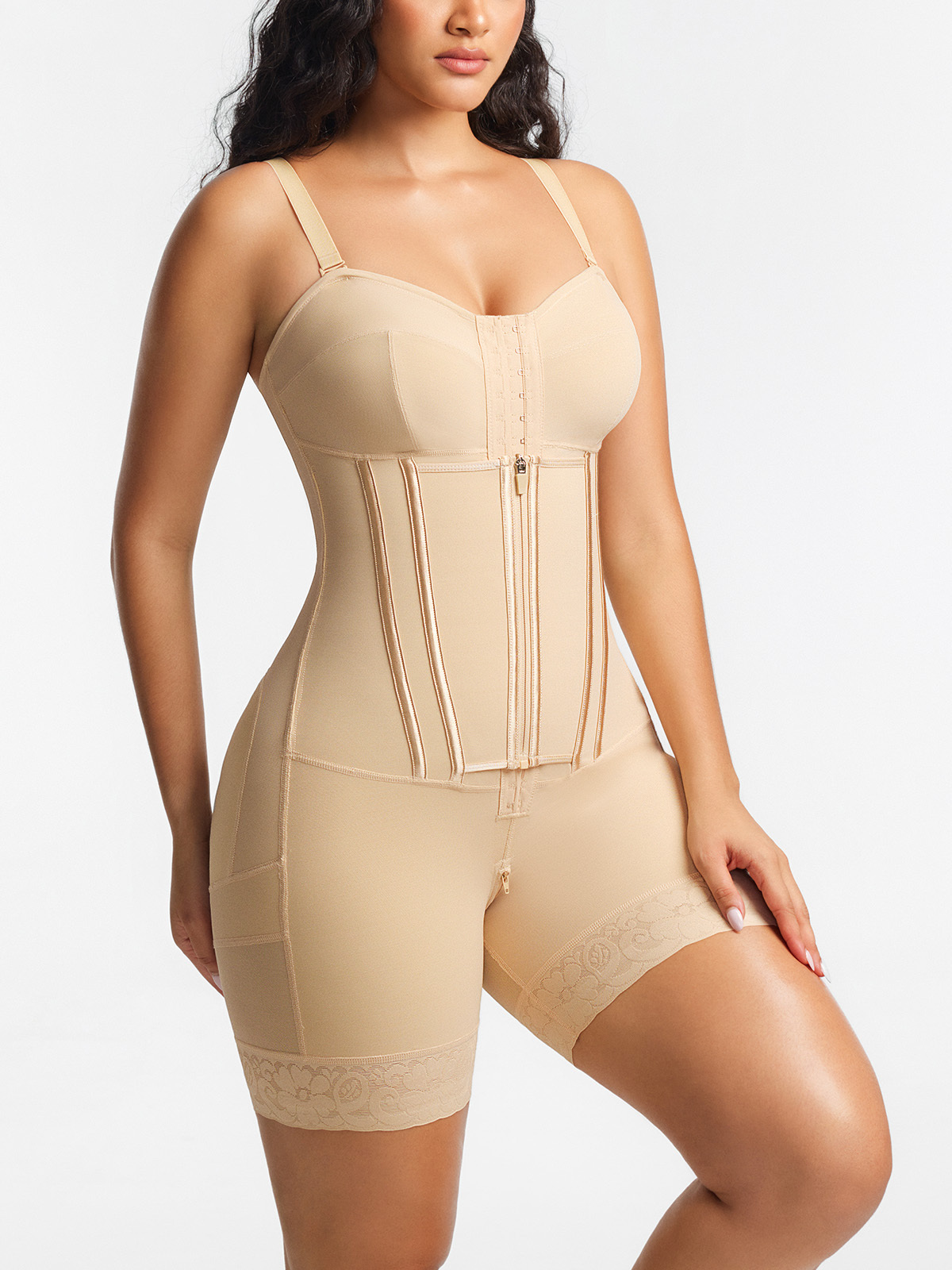 Tummy Control Butt Lifting Mid Thigh Bodysuit