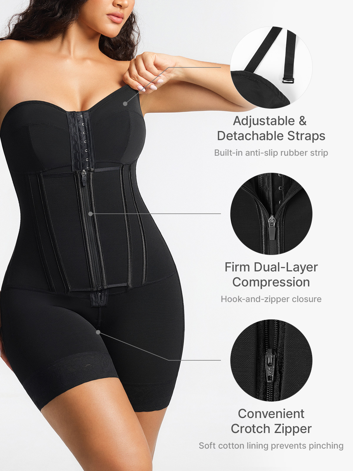 Tummy Control Butt Lifting Mid Thigh Bodysuit