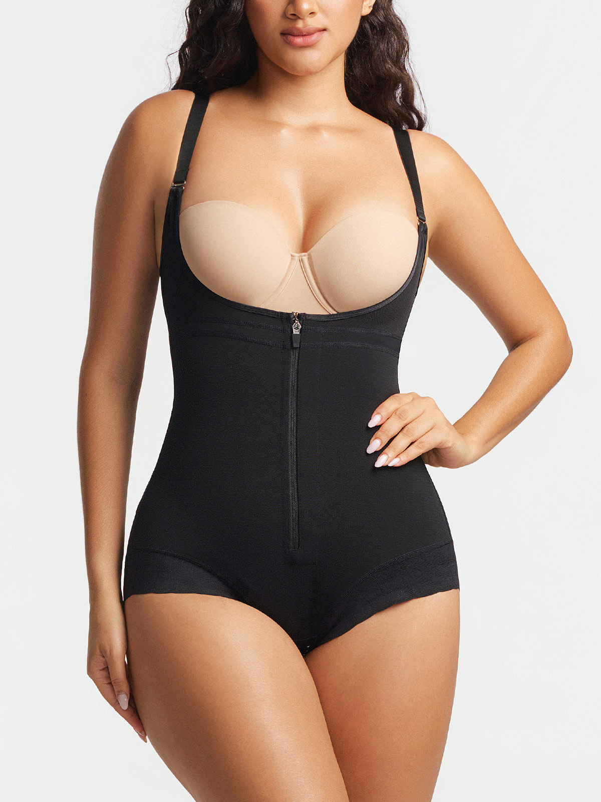 Open Bust Tummy Control Crotch Opening Brief Bodysuit