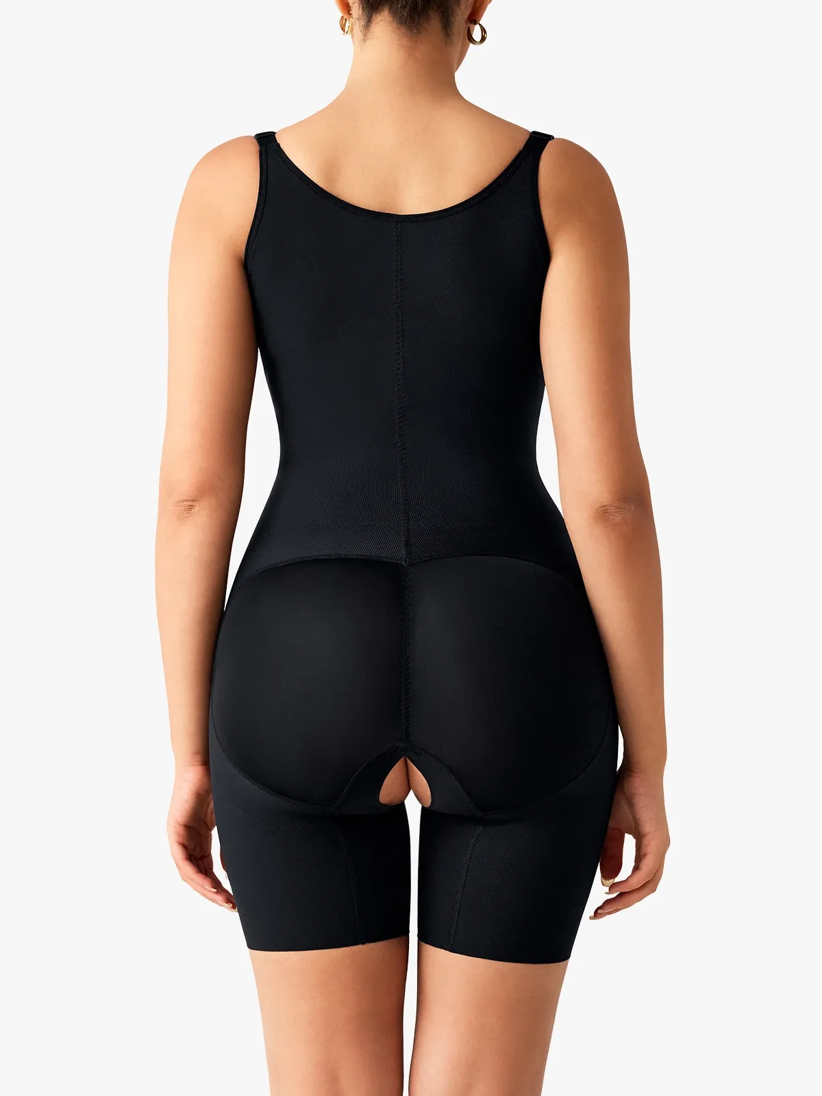Open Bust Double Smoothing Butt Lifting Mid-THigh Bodysuit