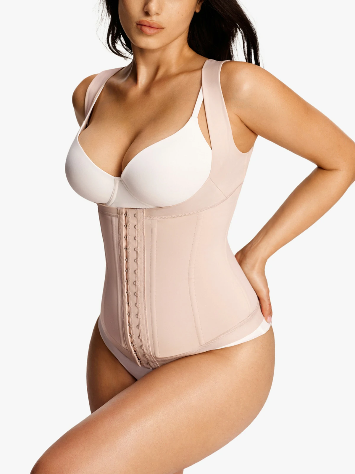 Open Bust Front Buckle Vest