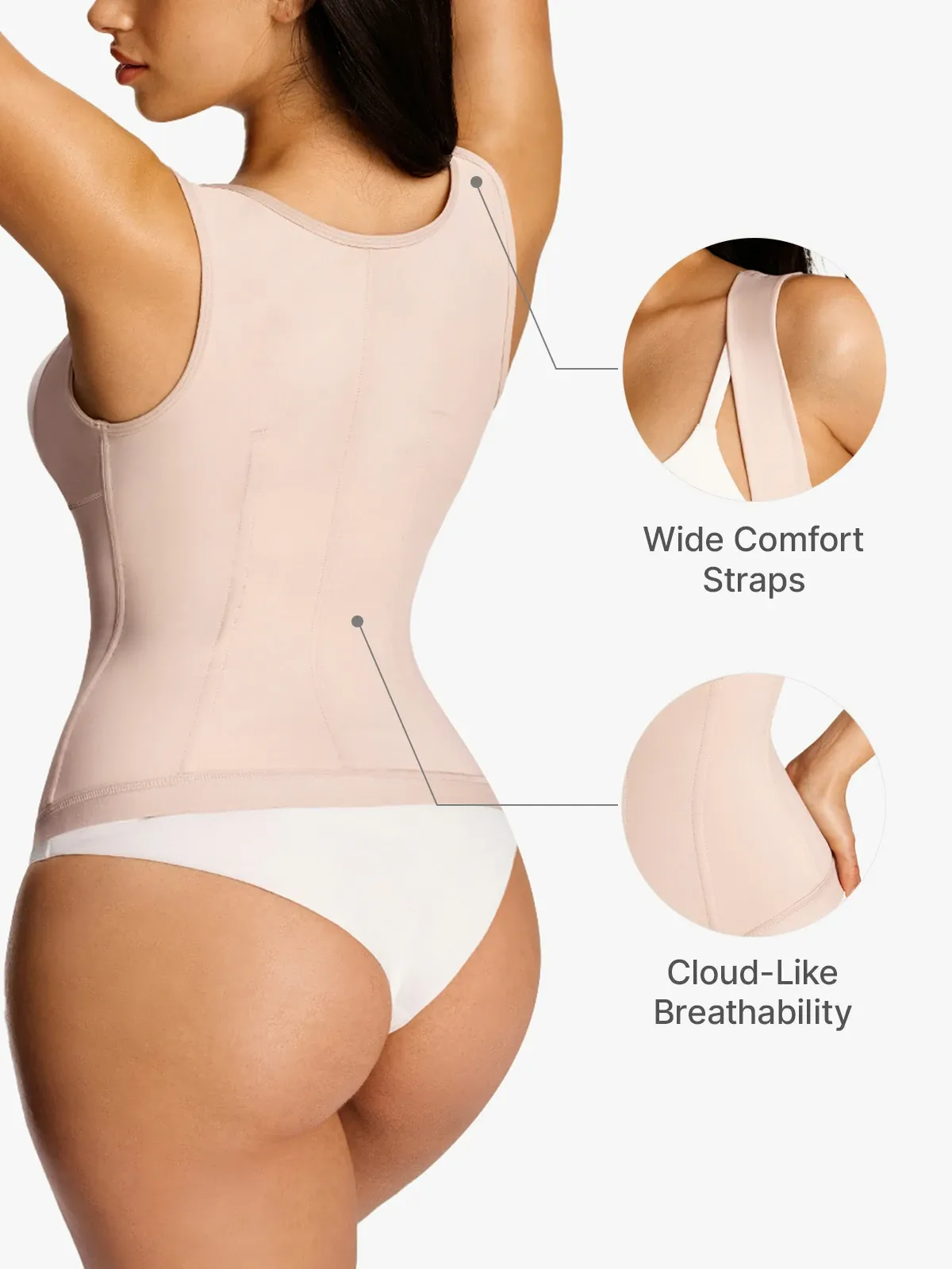 Open Bust Front Buckle Vest