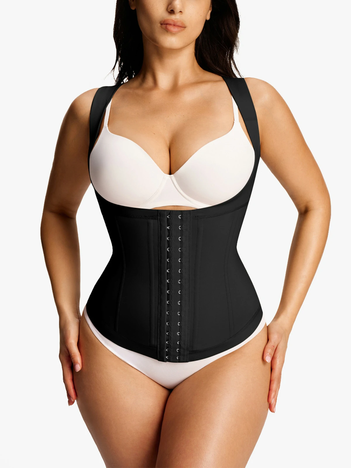 Open Bust Front Buckle Vest