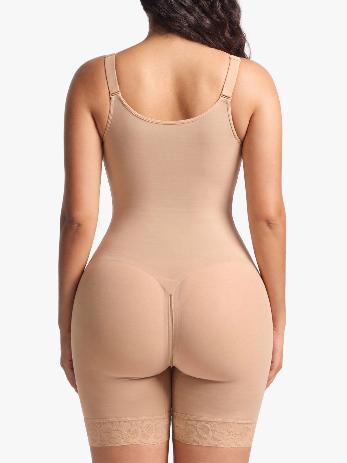 Zip up Tummy Control Cami Mid-Thigh Bodysuit