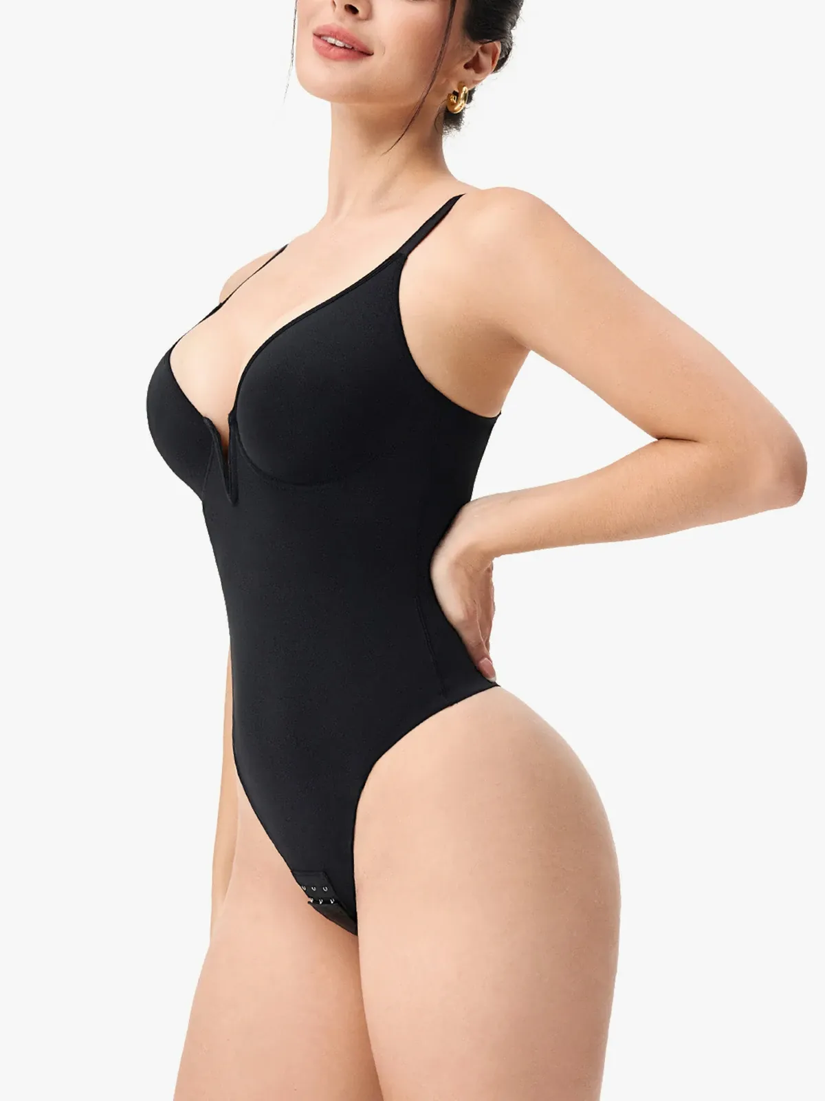 Deep V Underwire Comfort Cami Thong Bodysuit
