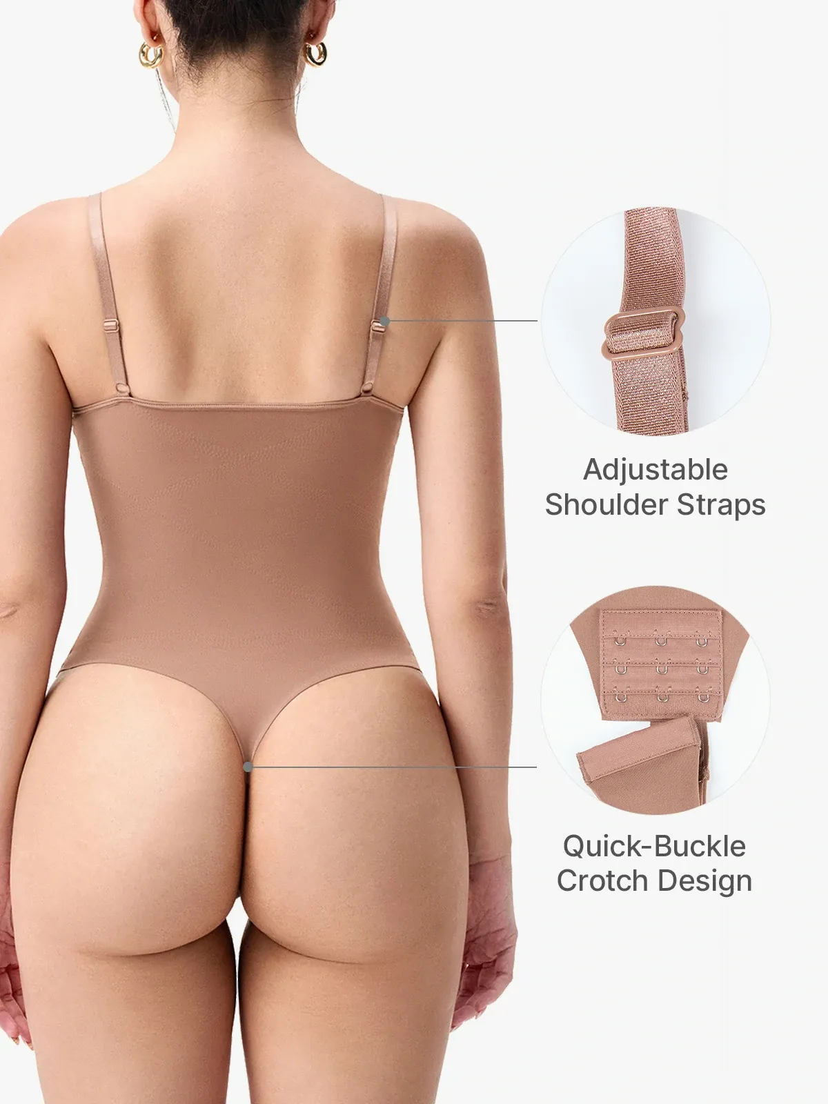 Deep V Underwire Comfort Cami Thong Bodysuit