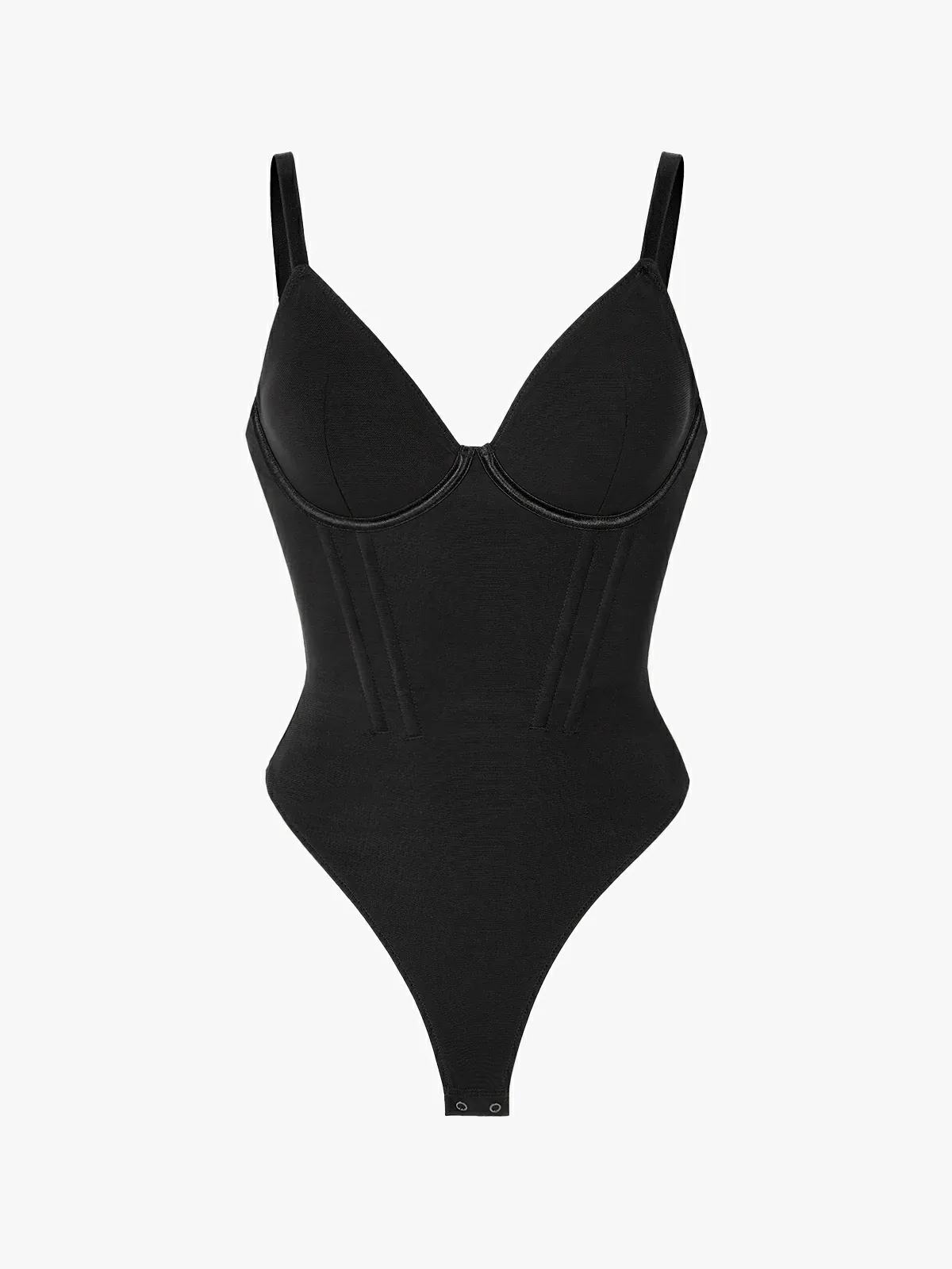 Deep V-Neck Underwire Cami Thong Bodysuit