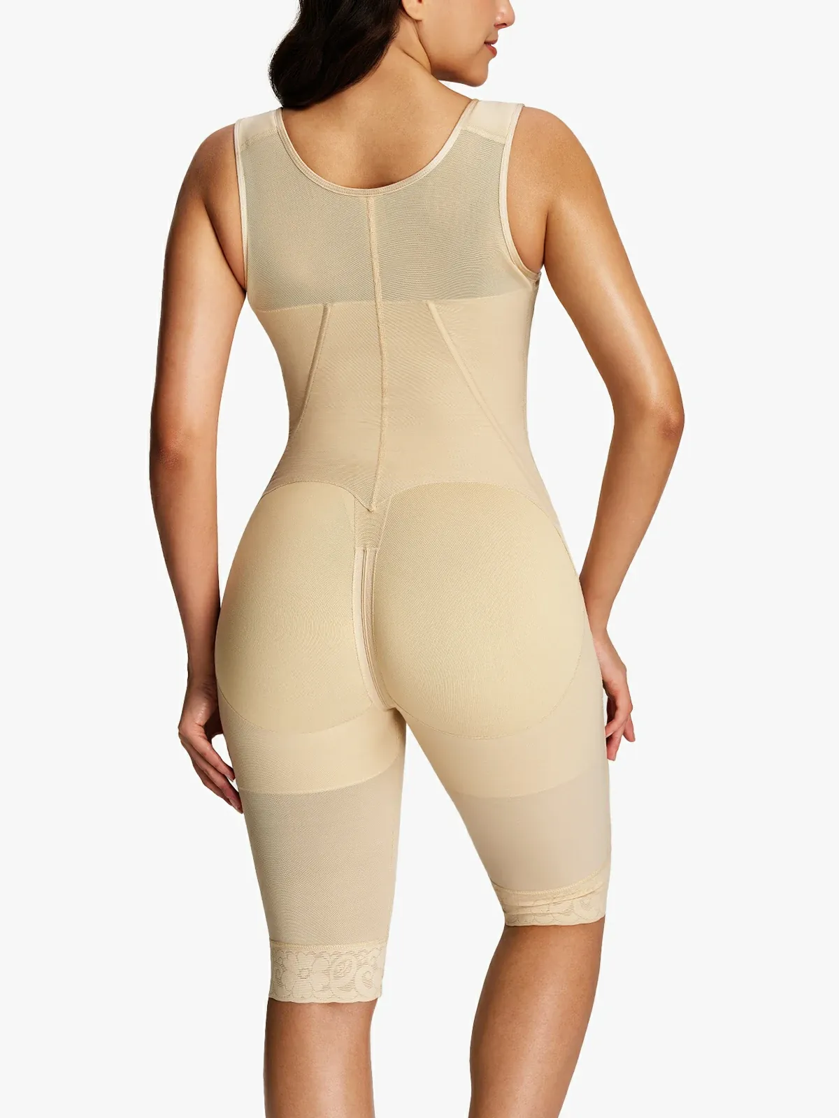 Open Bust Tummy Control Capri Bodysuit