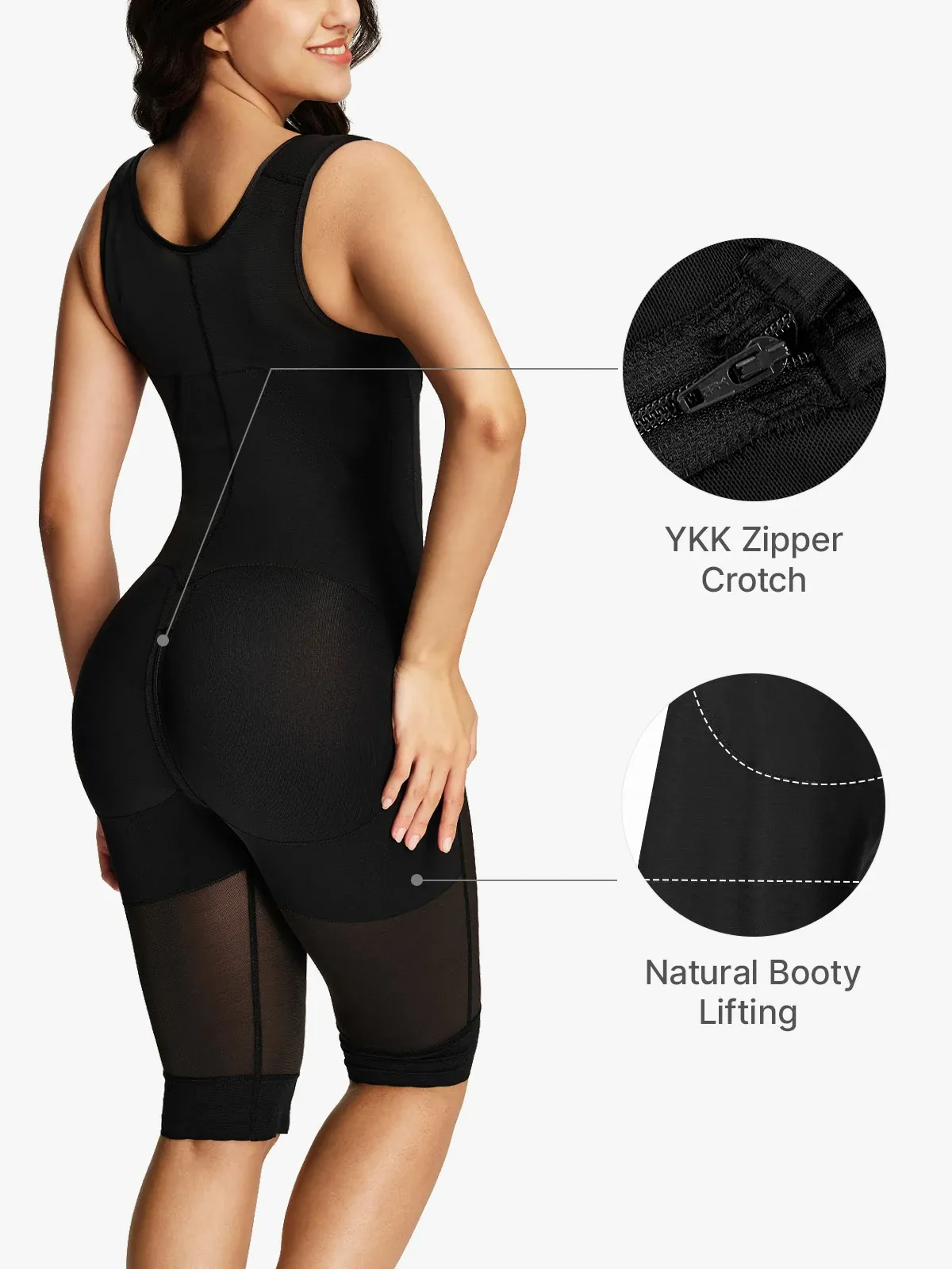 Open Bust Tummy Control Capri Bodysuit