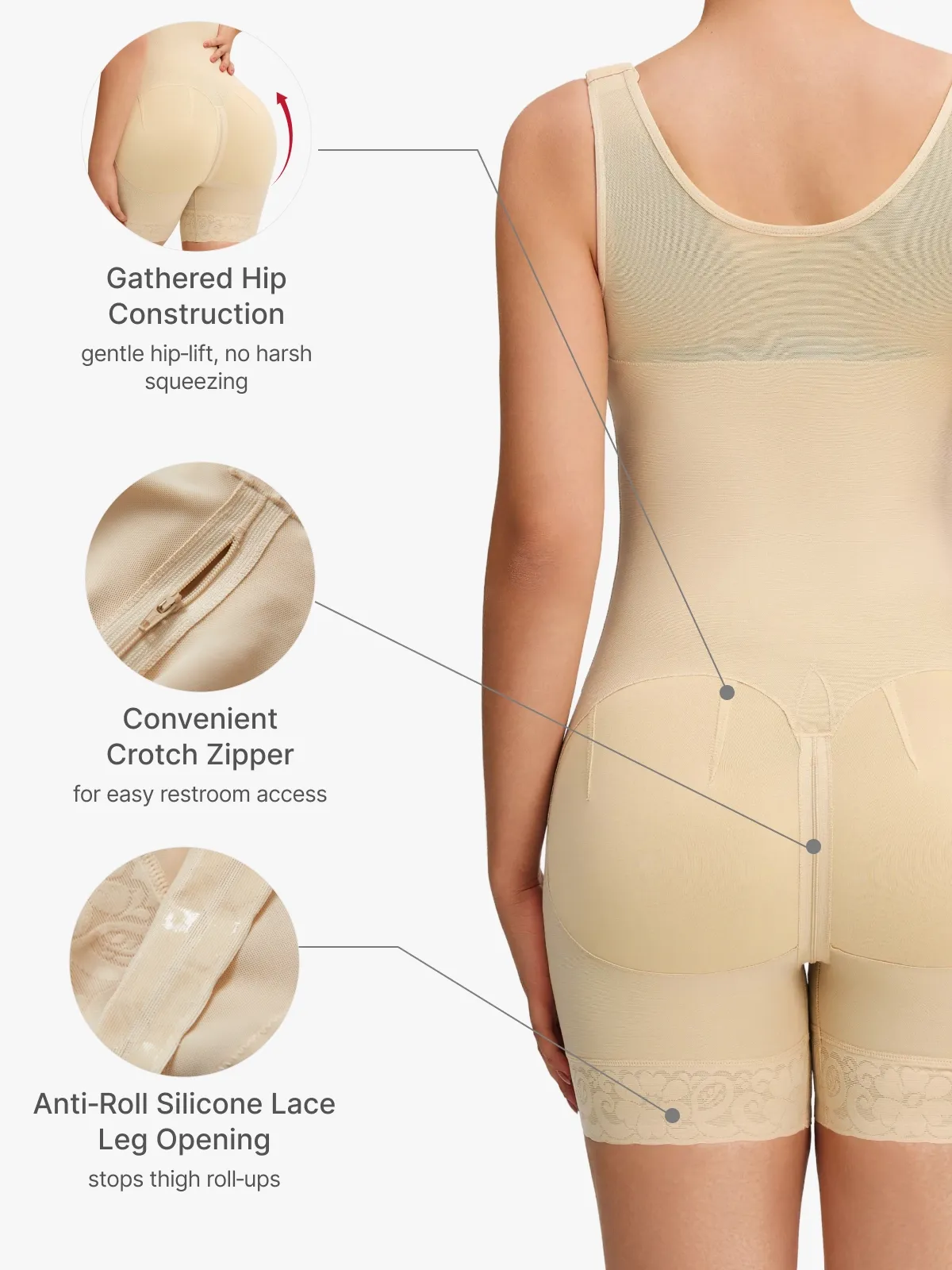 Mesh Open-Bust Tummy Control Mid-Thigh Bodysuit