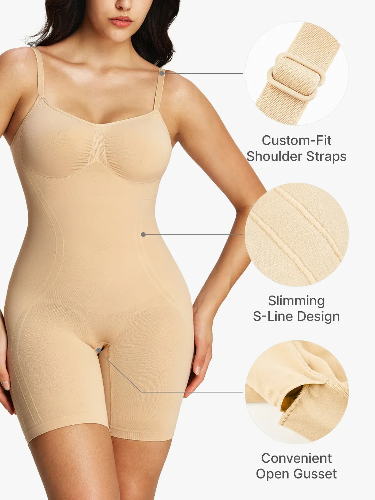 Seamless Comfort Cami Mid-Thigh Bodysuit