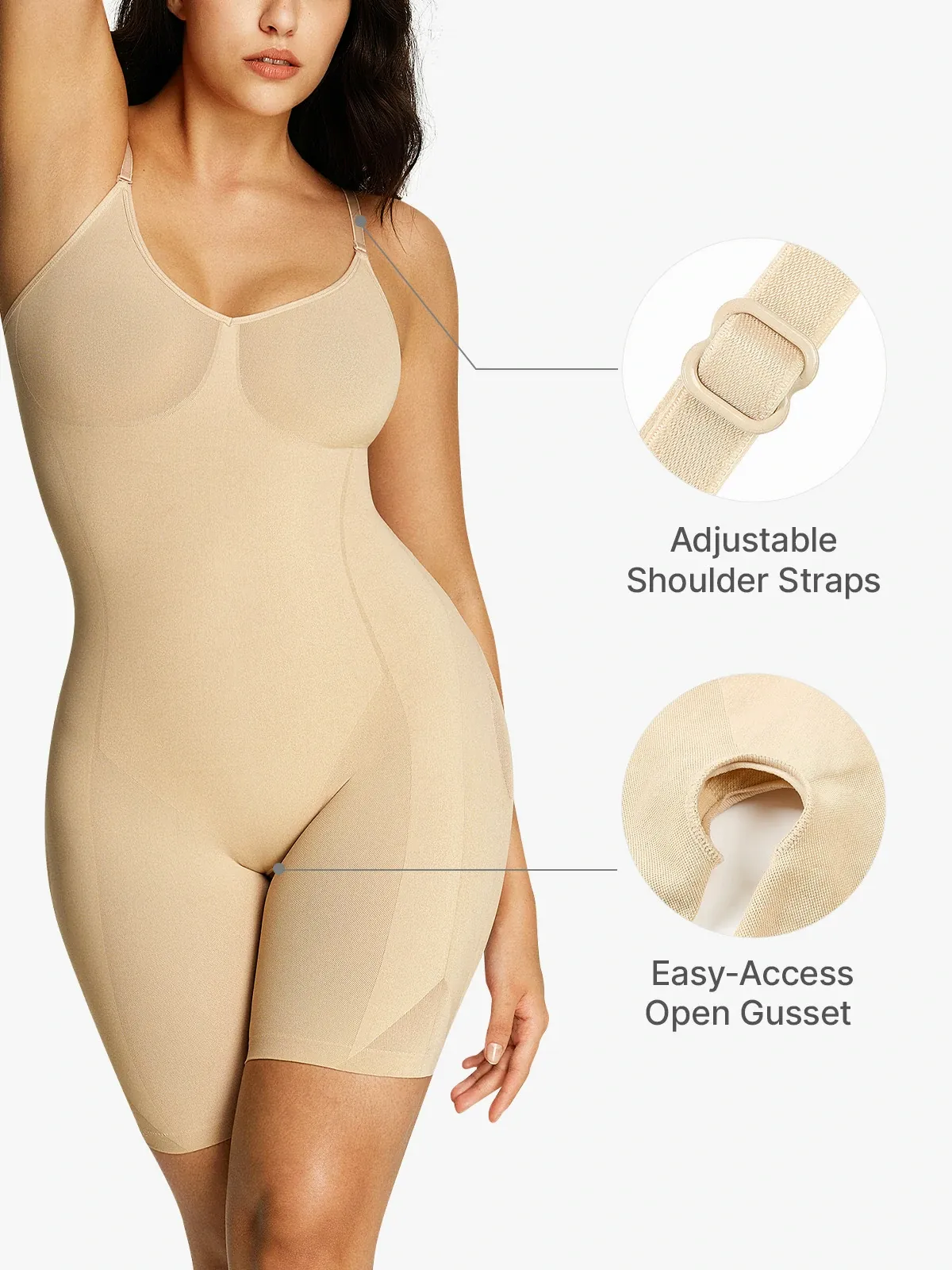 Seanless Smoothing Comfort Cami Mid-Thigh Bodysuit