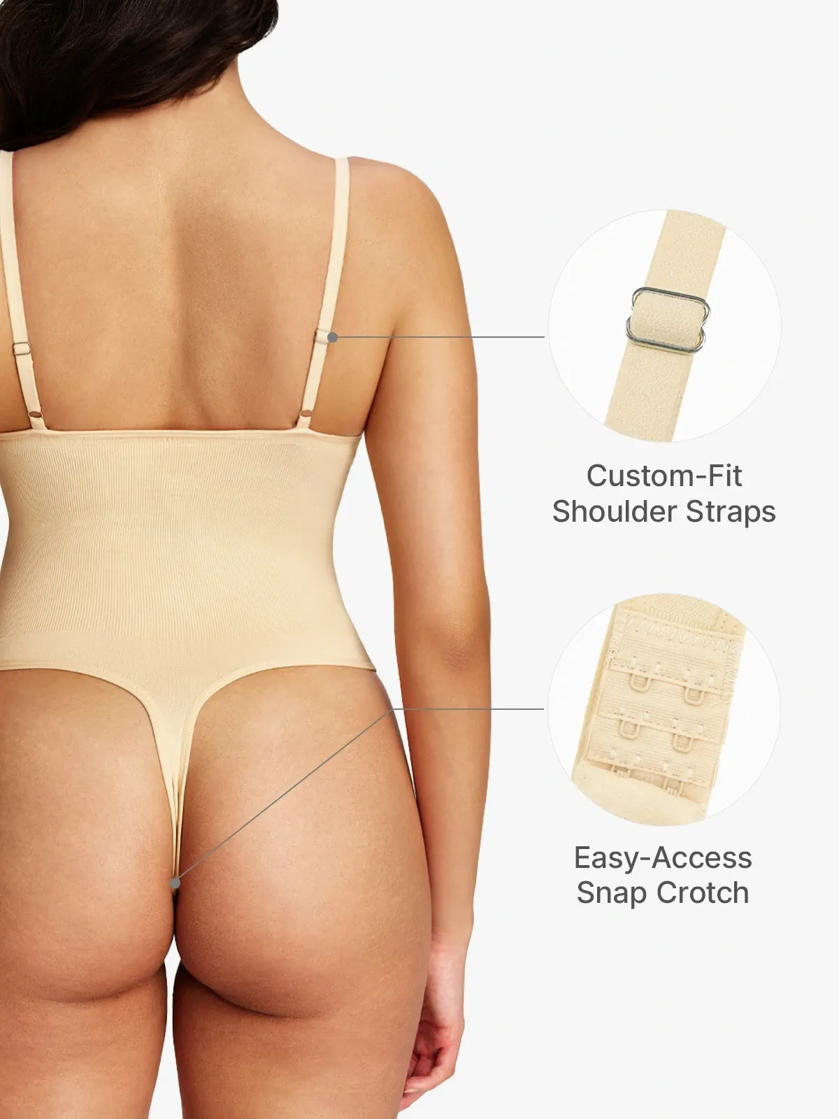 Seamless Open Bust Thong Bodysuit