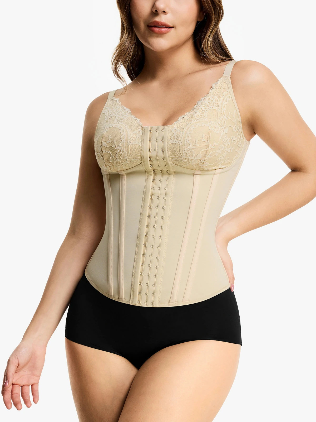 Lace Deep-V Boning Support Camisole