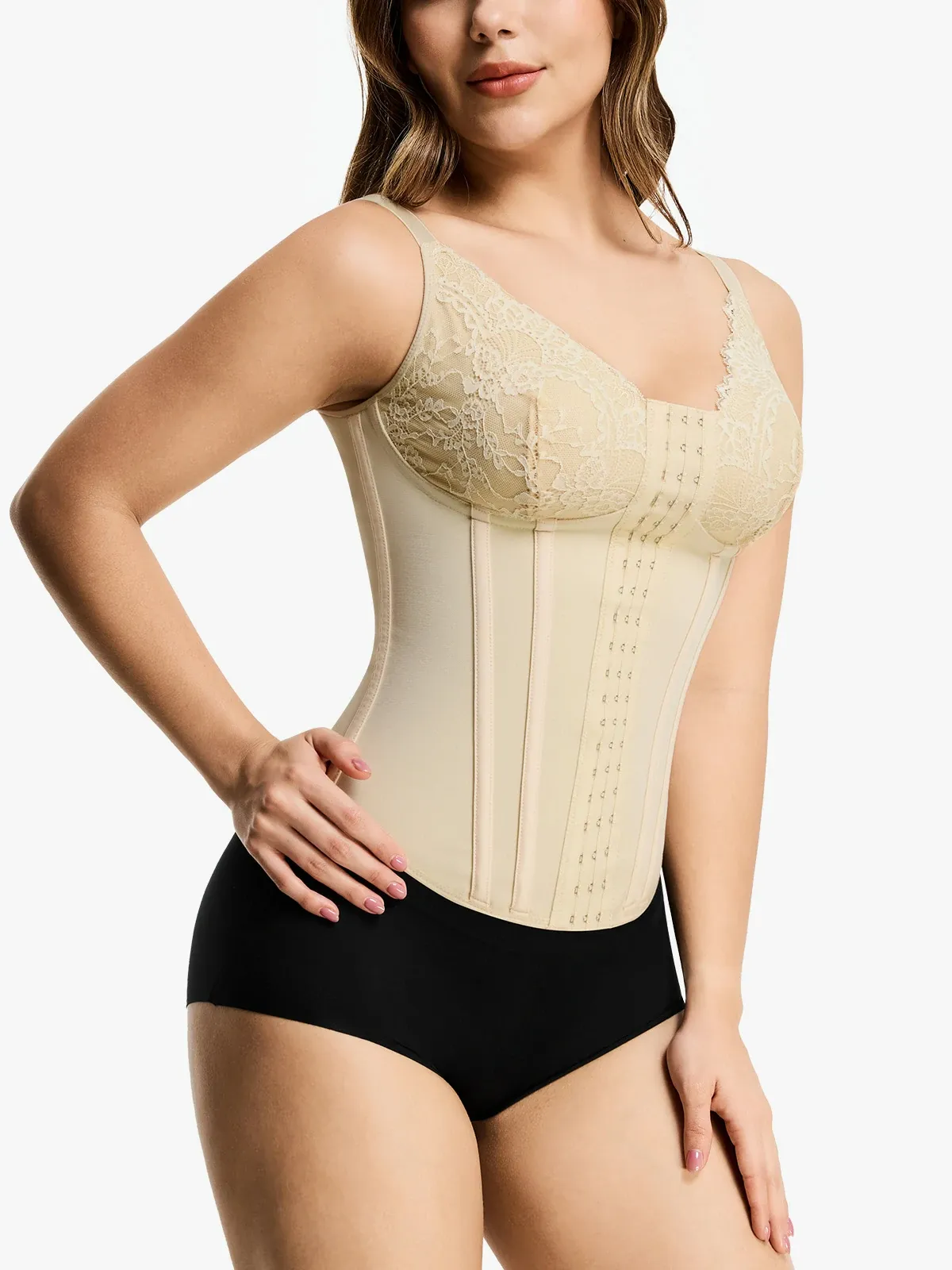 Lace Deep-V Boning Support Camisole