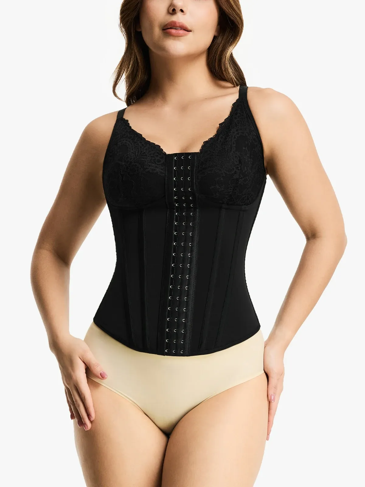 Lace Deep-V Boning Support Camisole
