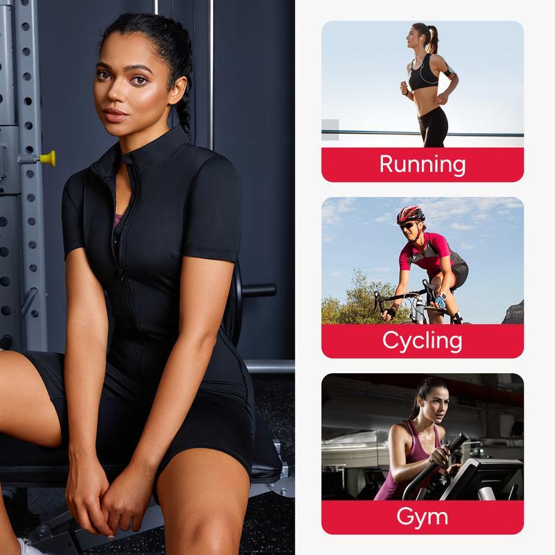 Zipper Workout Sweat Sauna Jumpsuit