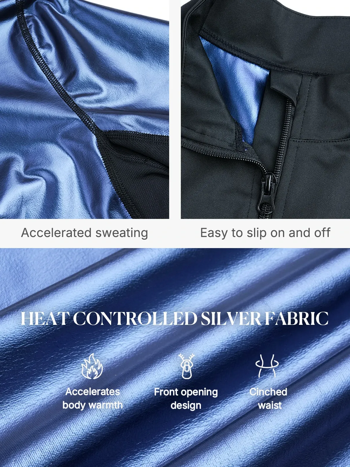 Zipper Workout Sweat Sauna Jumpsuit