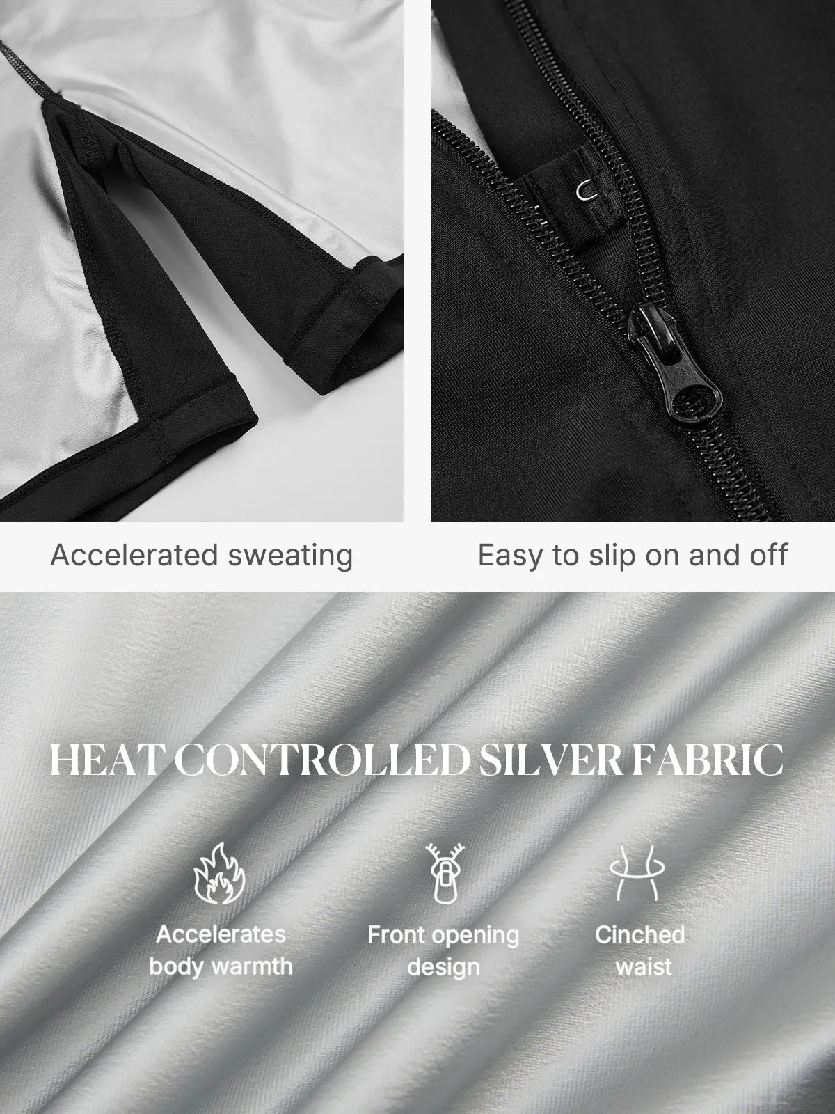 Zipper Workout Sweat Sauna Jumpsuit