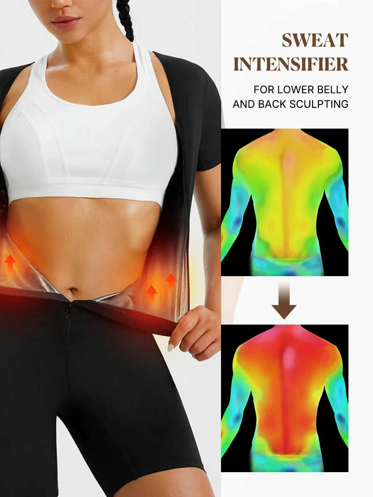 Zipper Workout Sweat Sauna Jumpsuit