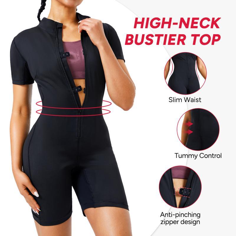 Zipper Workout Sweat Sauna Jumpsuit
