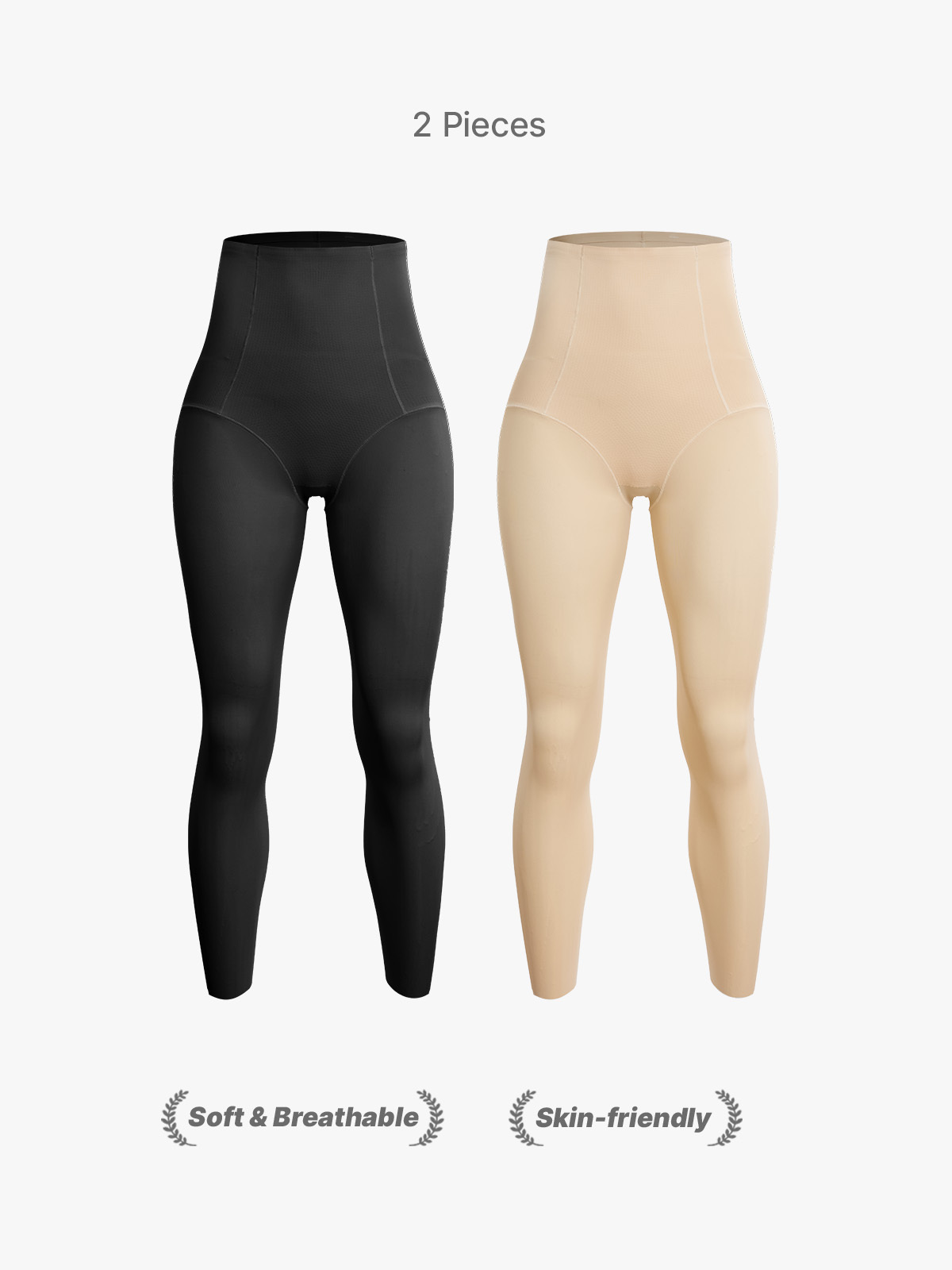 2 Pieces Seamless Non-Slip Waistband Leggings-Brabic
