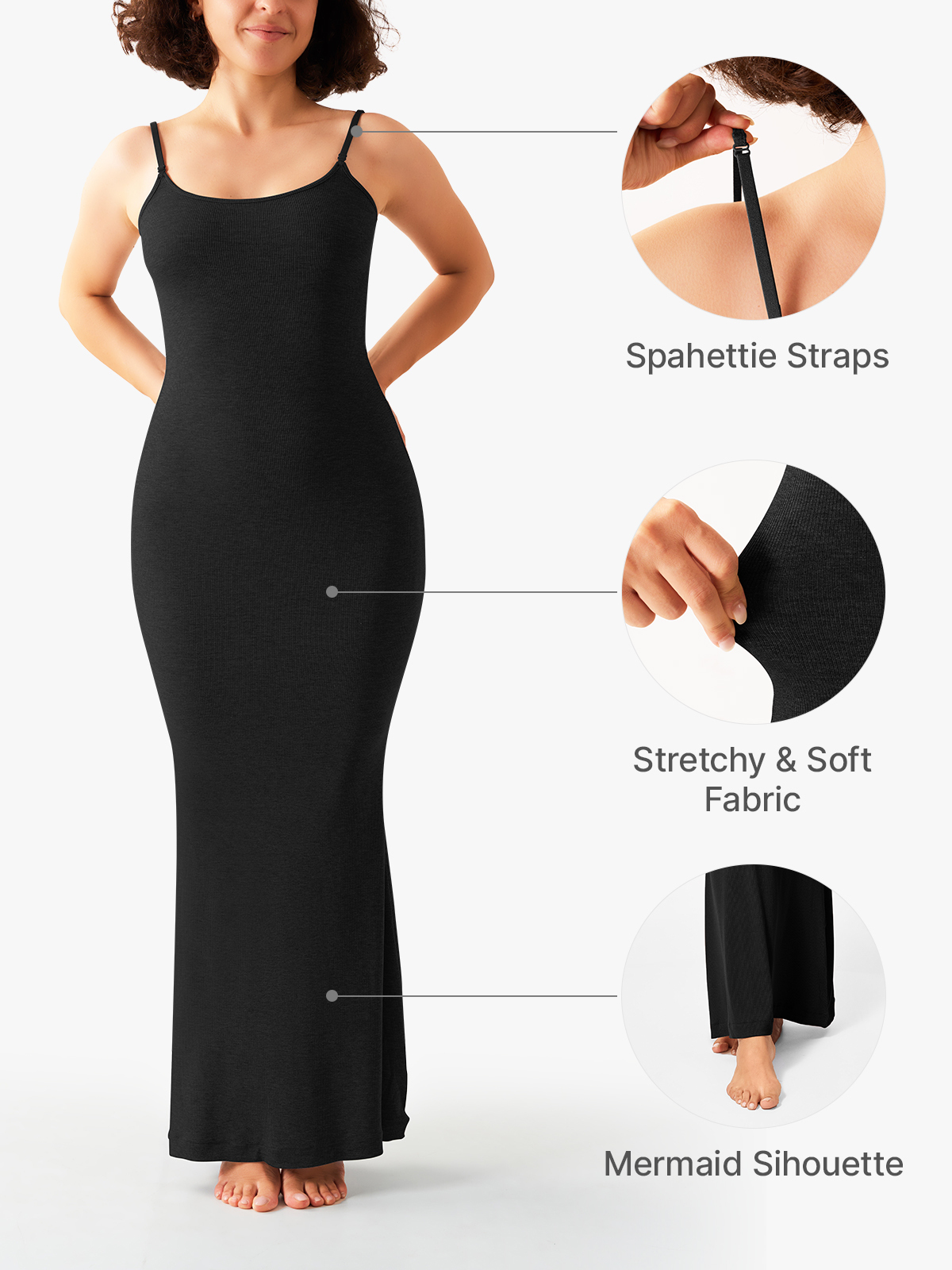 Modal Cami Mermaid Bodycon Maxi Dress-Brabic