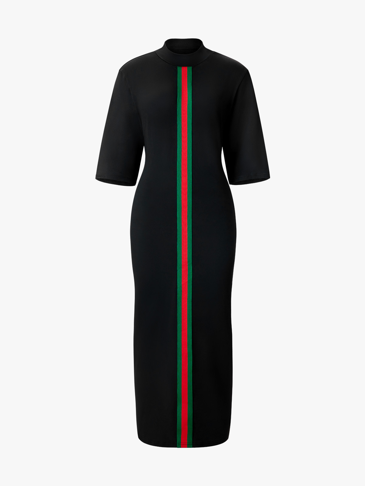 Color Block Mock Neck Bodycon Dress