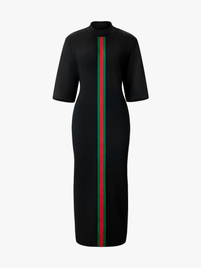 Color Block Mock Neck Bodycon Dress