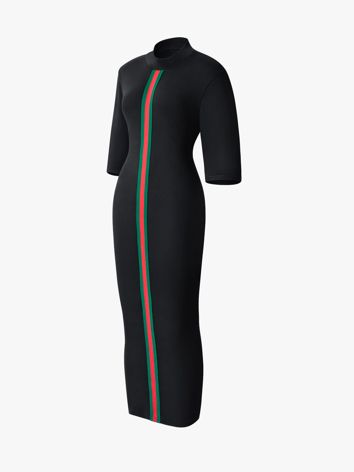 Color Block Mock Neck Bodycon Dress