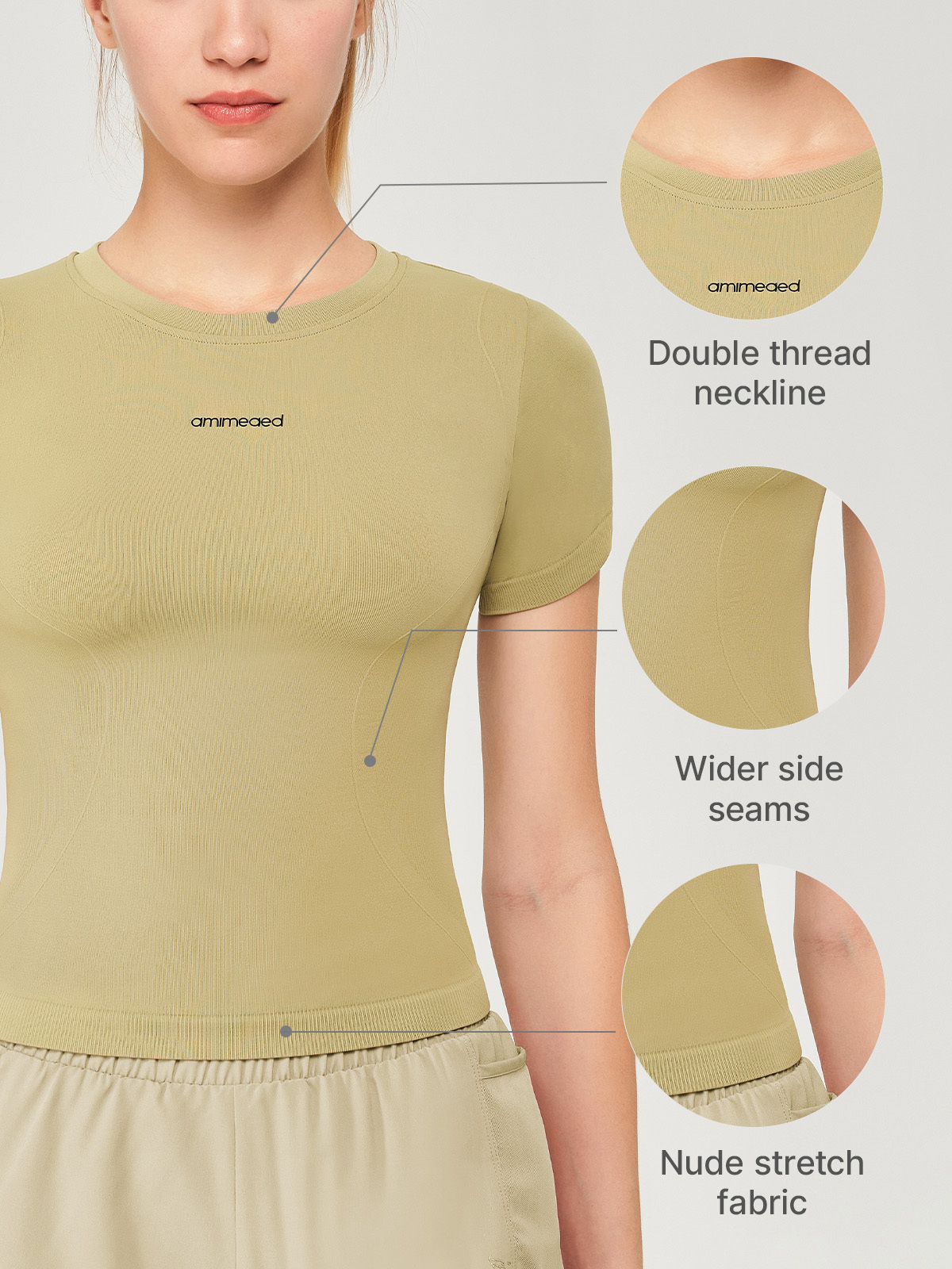 Quick Drying Crew Neck Fitness Yoga Top