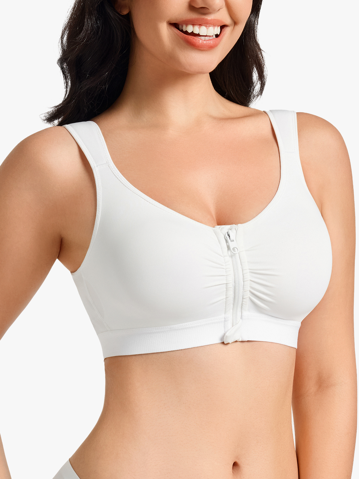 Front Zipper Comfort Wireless Mastectomy Everyday Bra