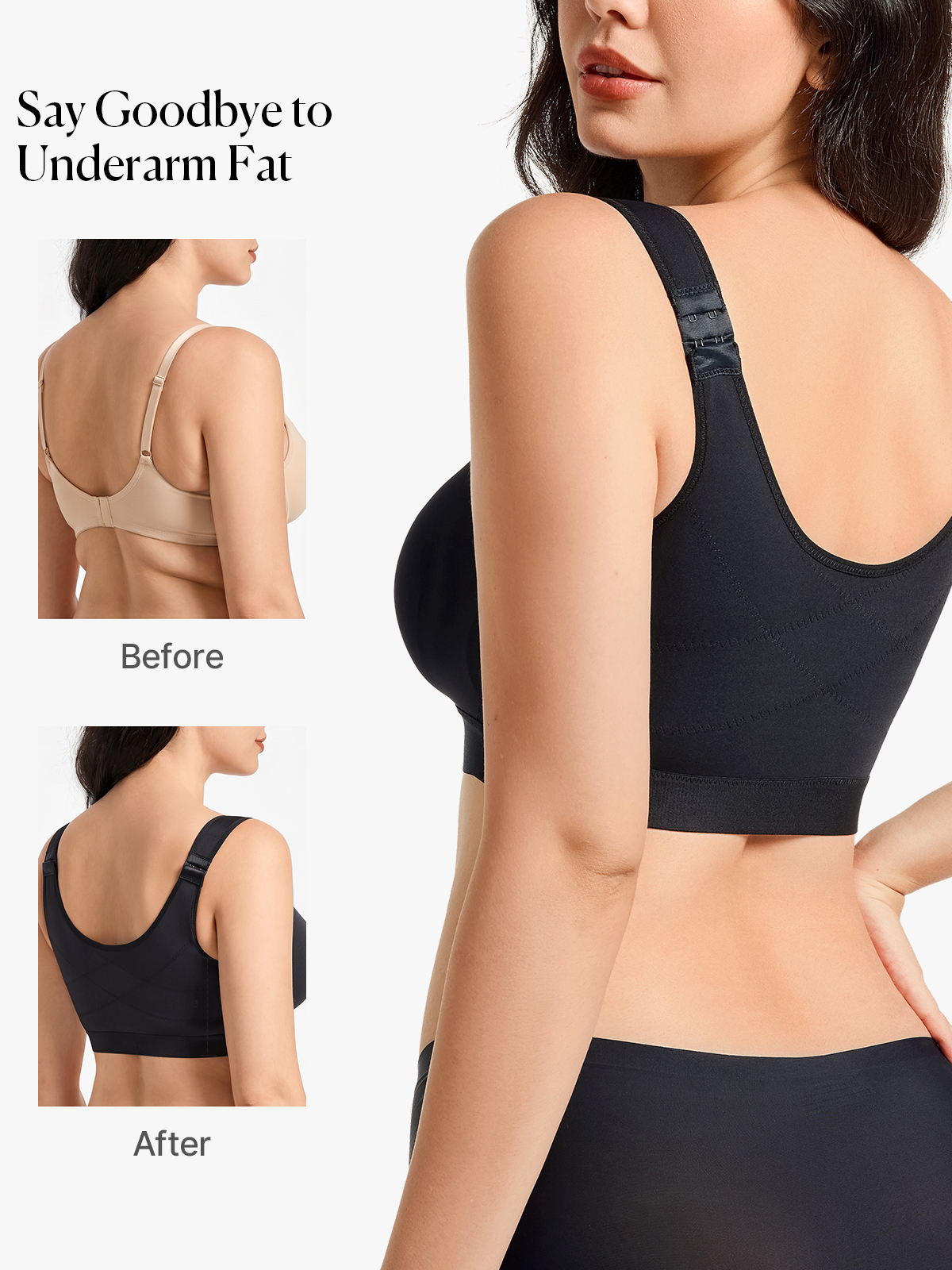 Front Zipper Comfort Wireless Mastectomy Everyday Bra