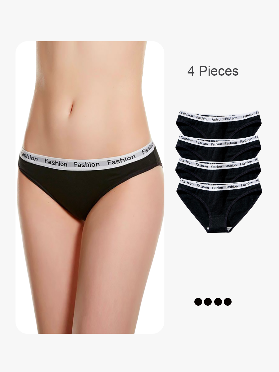 BRABIC 4-Pack Women Modern Soft Underwear Cotton Bikini Panty BI004