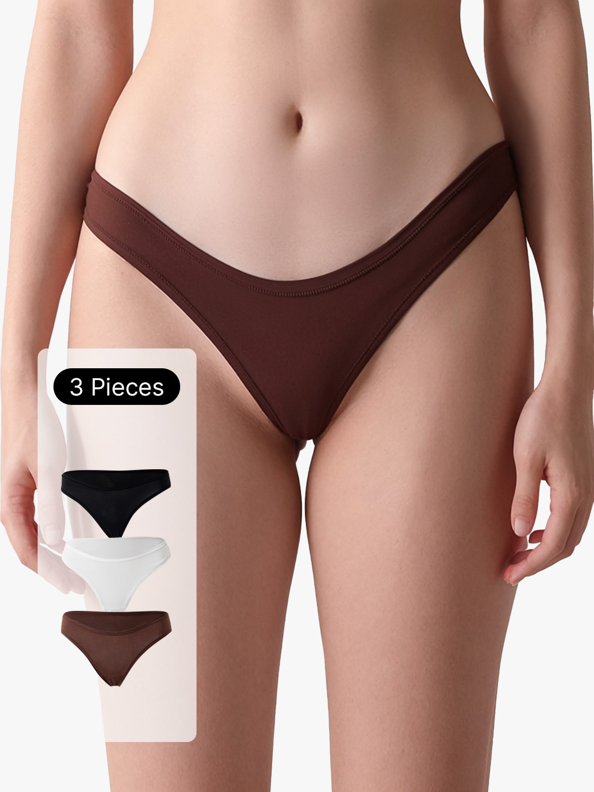 3 Pack Seamless Elastic Soft Thongs