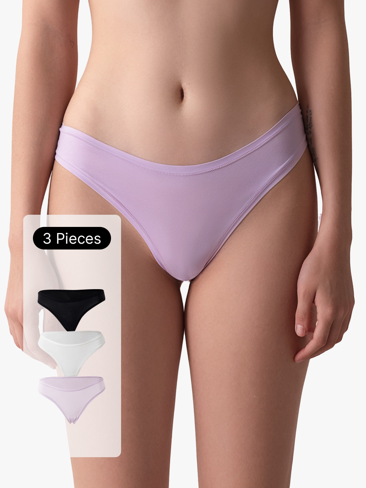 3 Pack Seamless Elastic Soft Thongs