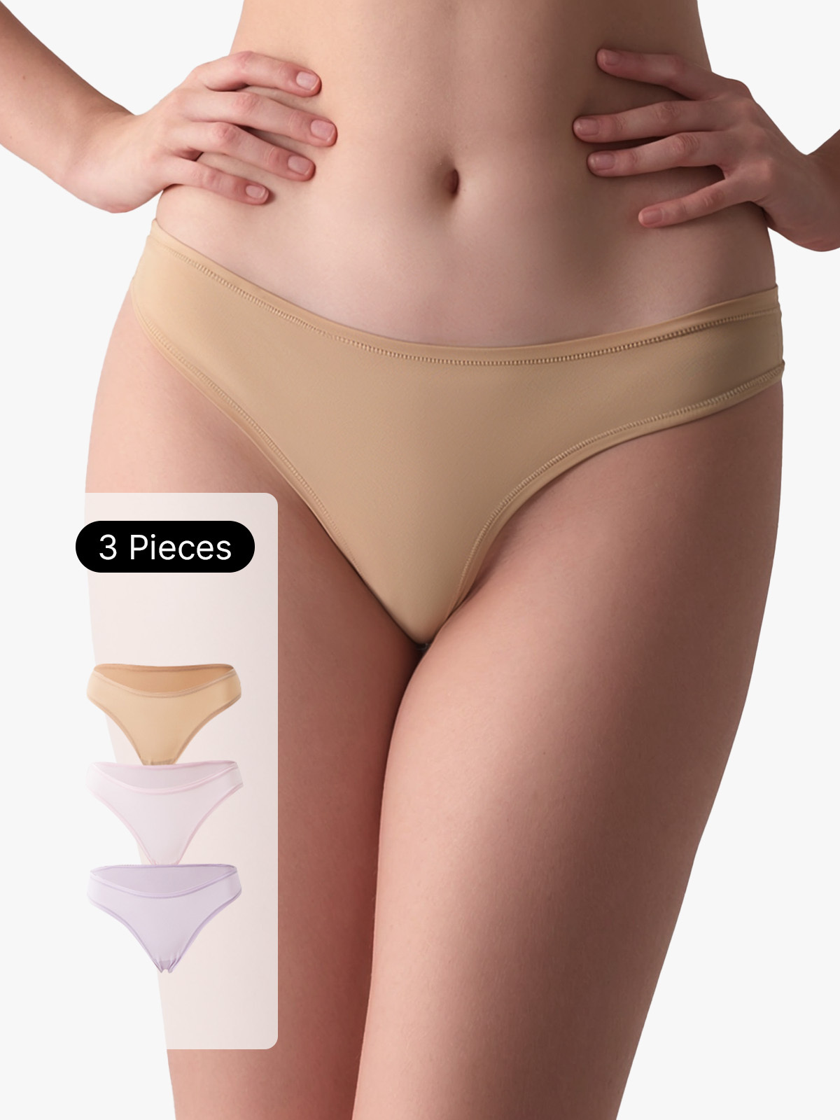 3 Pack Seamless Elastic Soft Thongs
