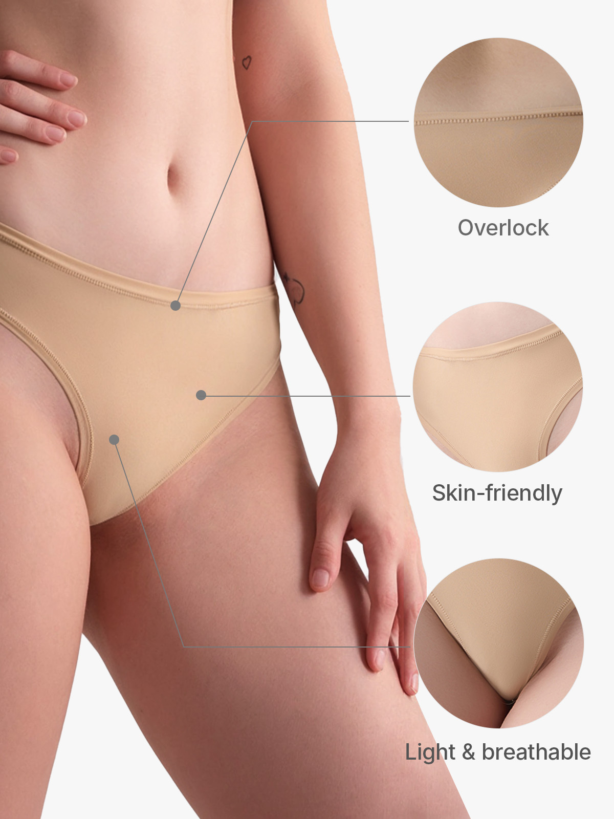 3 Pack Seamless Elastic Soft Thongs