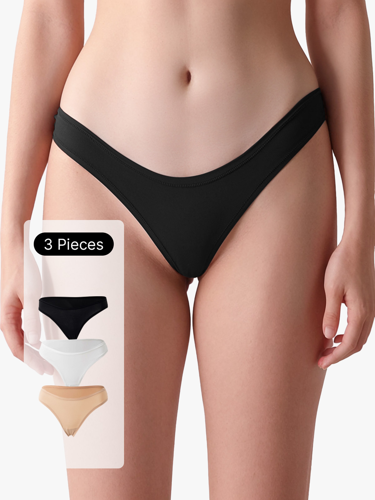3 Pack Seamless Elastic Soft Thongs