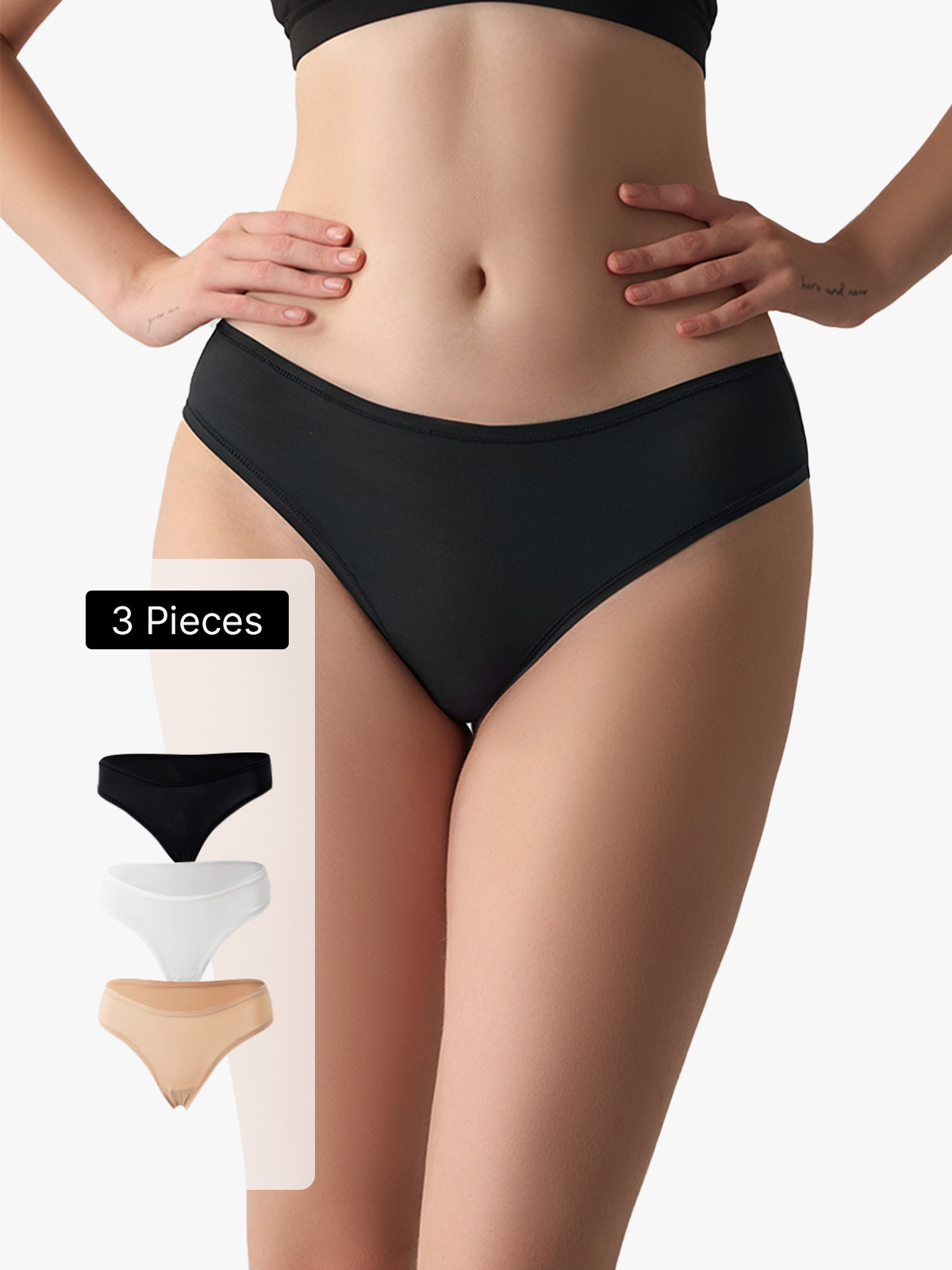 3 Pack Breathable and Skin Friendly Thongs-Brabic