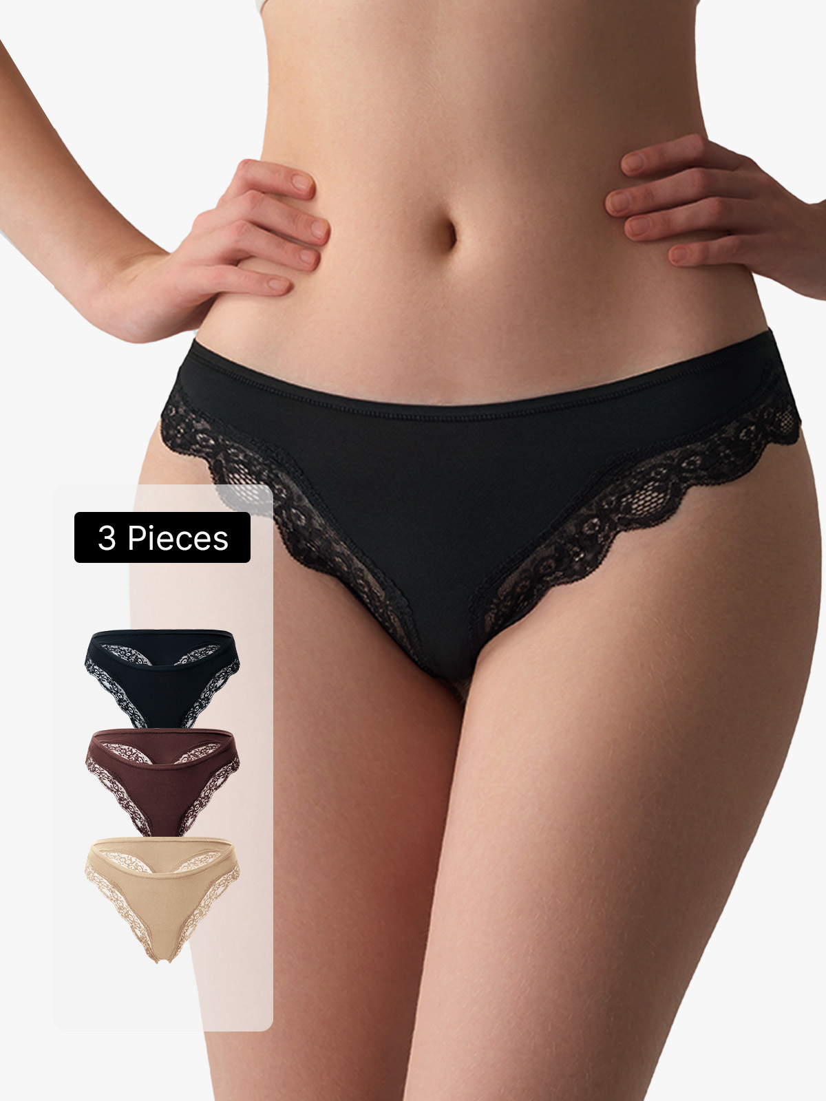 Lace Trim Skin Friendly Thong