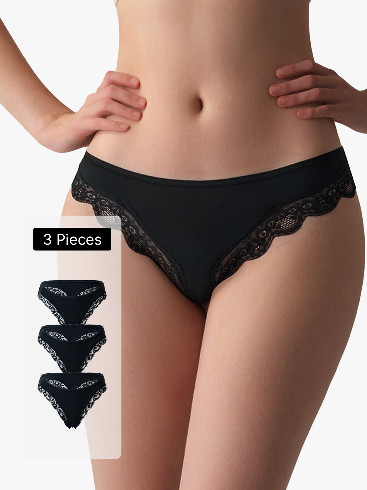 Lace Trim Skin Friendly Thong