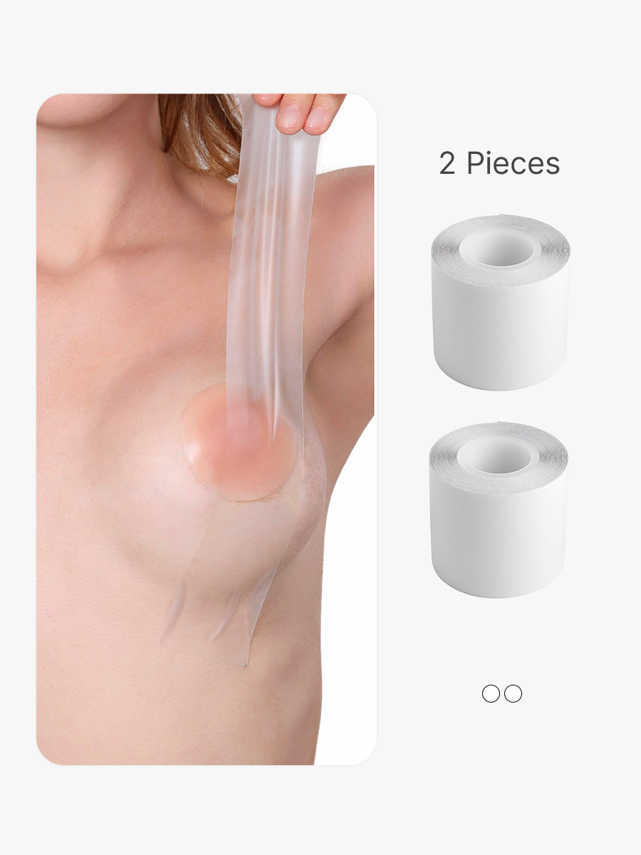 BRABIC Suitable for A-G Self-Adhesive Bra Tape for Breast Lift with 2 Pair Reusable Silicone Nipple Covers