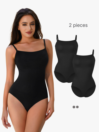 BRABIC 2-Piece Set Shapewear Waist Trainer Bodysuits Women Clothing Tummy Control Seamless Full Body Shaper Square Neck Jumpsuits Top BO019