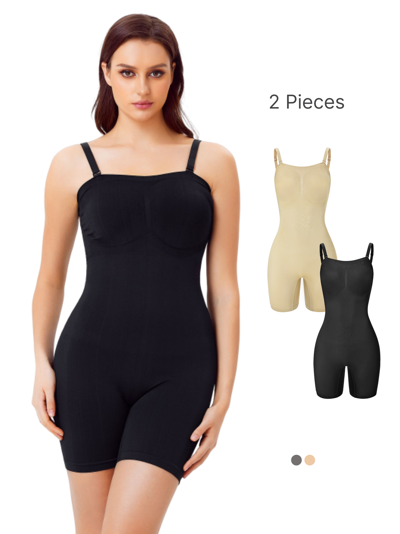 BRABIC 2-Piece Set Women's Shapewear Tummy Control Butt Lifter Body Shaper Strapless Bodysuits BO020
