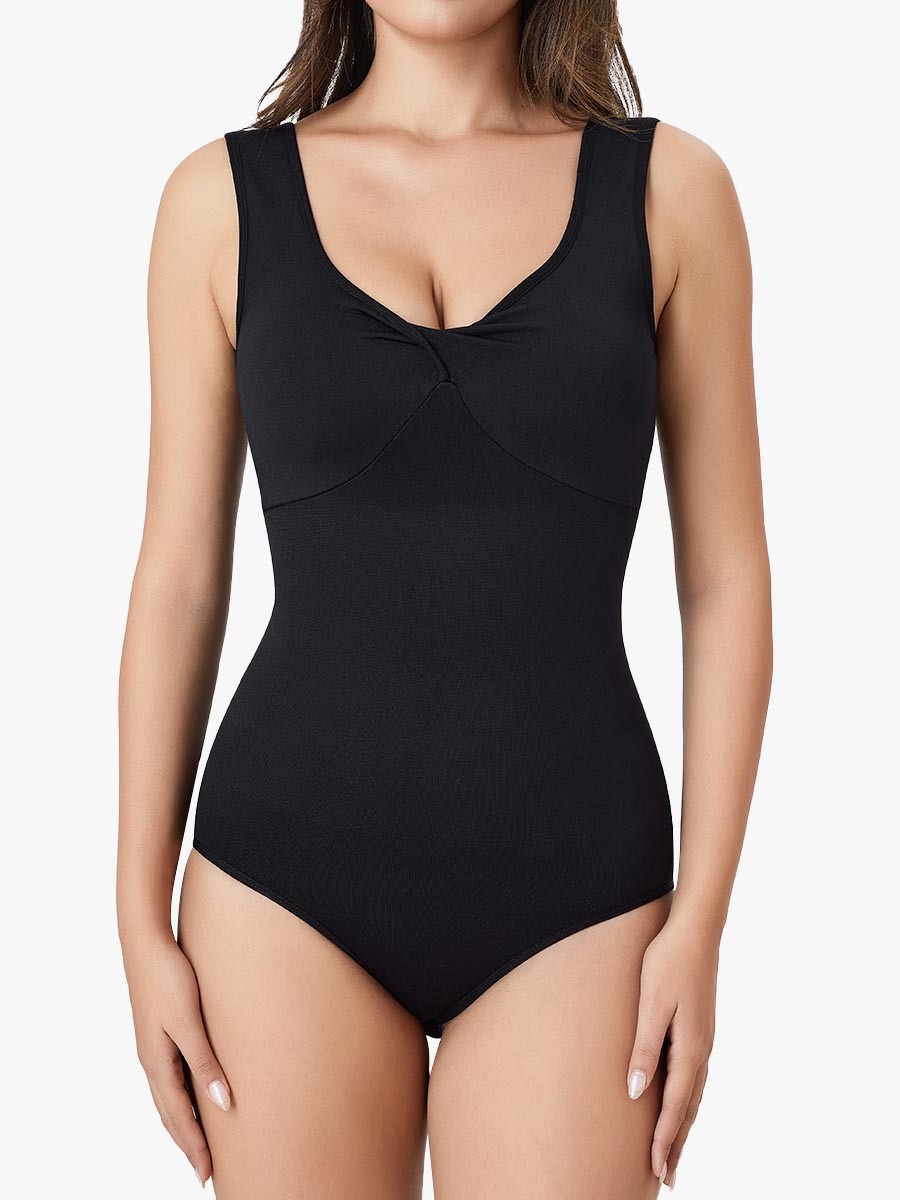 Round Neck Sleeveless Shapewear Bodysuit-Brabic